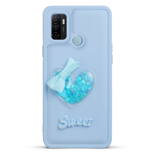 Bow Heart Cute Phone Back Cover for Oppo A53 4G