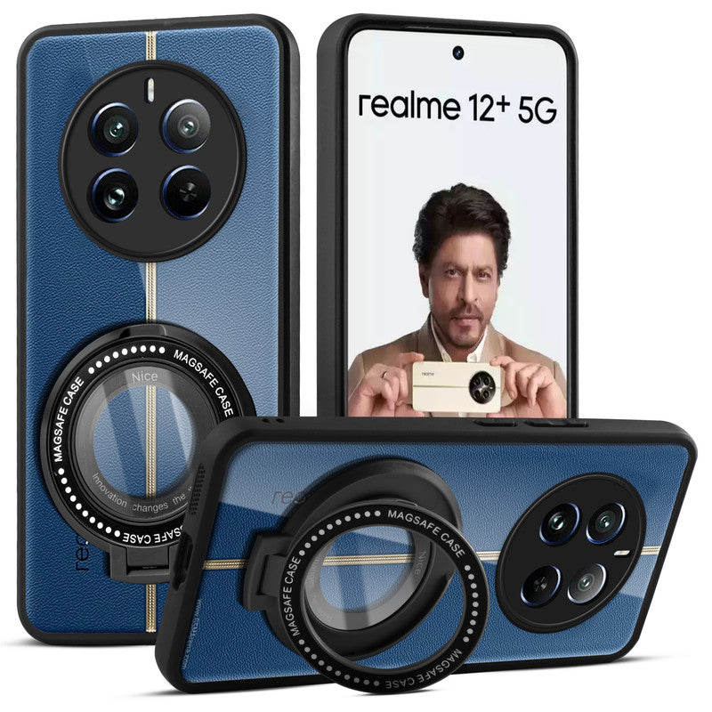Soft Frame Clear Case Ring Holder Kickstand For Realme 12 Plus 5G