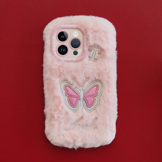 Fluffy Case Butterfly Back Cover for Apple iPhone 15 Pro Max