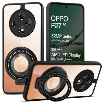 Soft Frame Clear Case Ring Holder Kickstand For Oppo F27 5G