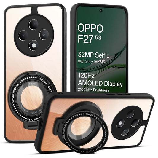 Soft Frame Clear Case Ring Holder Kickstand For Oppo F27 5G