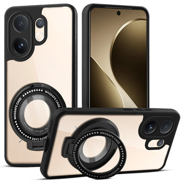 Soft Frame Clear Case Ring Holder Kickstand For Vivo T4 Pro 5G