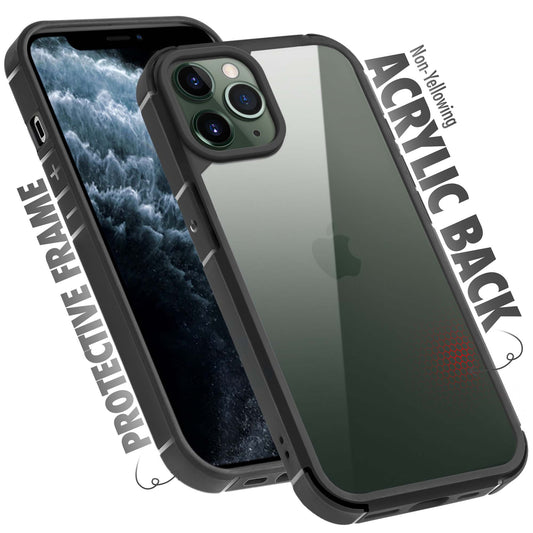 Silicone Frame Transparent Hard Back Cover for Apple Apple iPhone 11 Pro Max