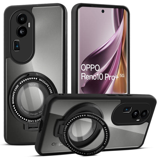Soft Frame Clear Case Ring Holder Kickstand For Oppo Reno 10 Pro Plus 5G