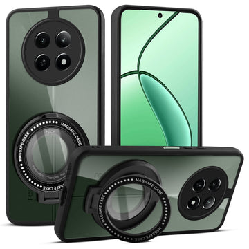 Soft Frame Clear Case Ring Holder Kickstand For Realme 12x 5G