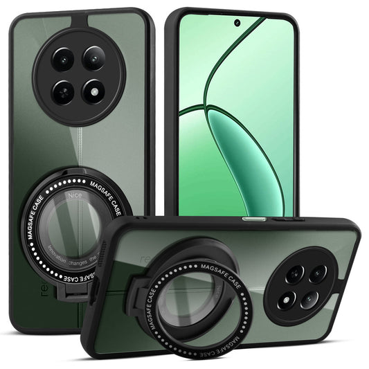 Soft Frame Clear Case Ring Holder Kickstand For Realme 12x 5G