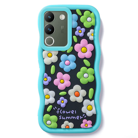 3D Soft Silicone Wave Edges Mobile Back Case For Vivo Y200 5G