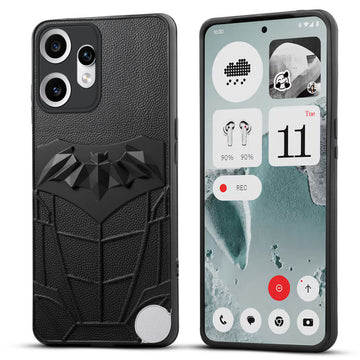 Textured Comic Hero Back Cover for CMF Phone 2 Pro , Soft Silicone Back Case with Shiny Bat Design & Raised Camera Edges