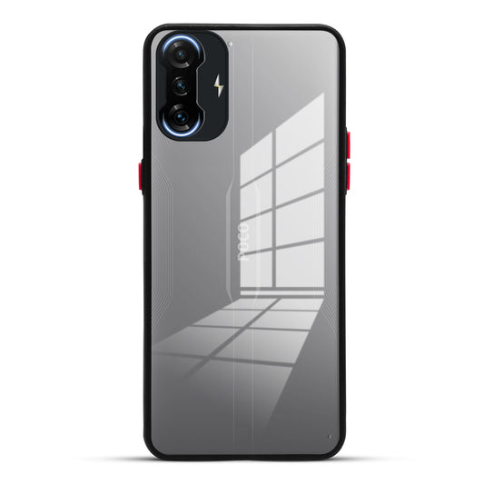 Elegant Smoky Glass Phone Case with Anti-Slip Silicone Edges Back Cover For Poco F3 GT 5G