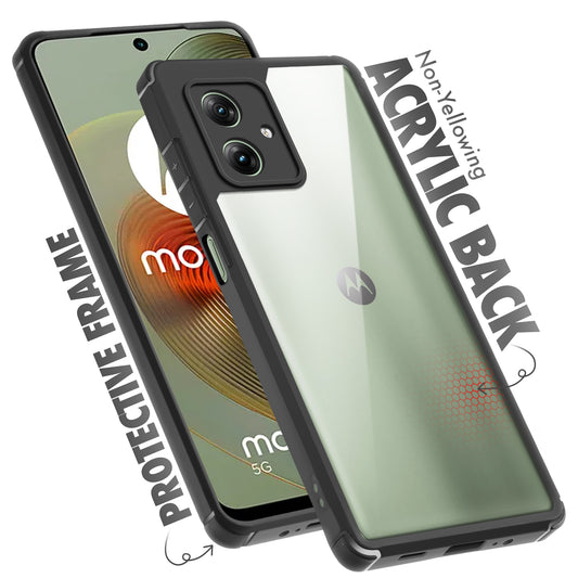 Silicone Border Transparent Back Cover for Motorola G55