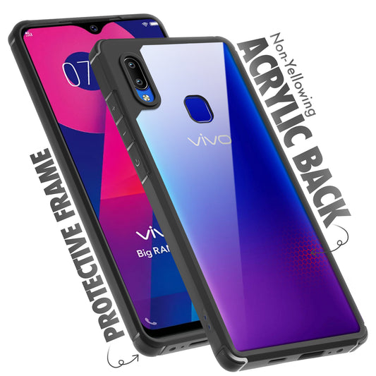 Silicone Frame Transparent Hard Back Cover for Vivo Y93