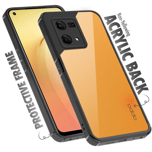 Silicone Frame Transparent Hard Back Cover for Oppo F21s Pro 4G