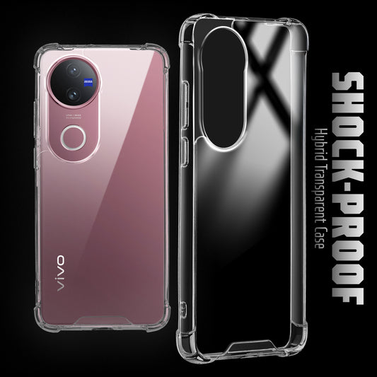 Shockproof Hybrid Transparent Phone Case For Vivo V50 5G with Hard Back and Soft Bumper for Maximum Protection