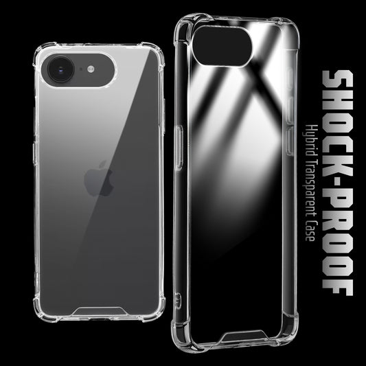 Shockproof Hybrid Transparent Phone Case For Apple iPhone 16E with Hard Back and Soft Bumper for Maximum Protection