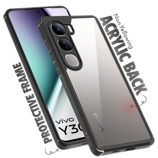 Silicone Border Transparent Back Cover for Vivo Y300 5G
