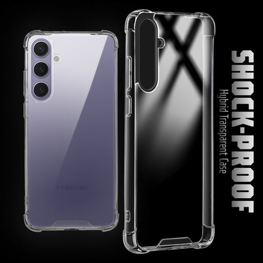 Shockproof Hybrid Transparent Phone Case For Samsung S24 FE 5G with Hard Back and Soft Bumper for Maximum Protection