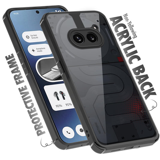 Silicone Frame Transparent Hard Back Cover for Nothing Phone 2A