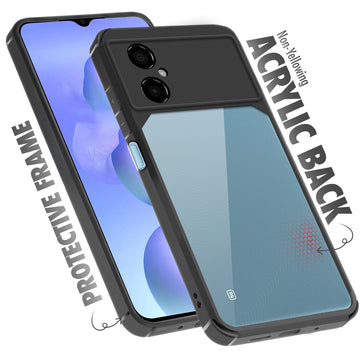 Silicone Border Transparent Back Cover for Poco M4 5G