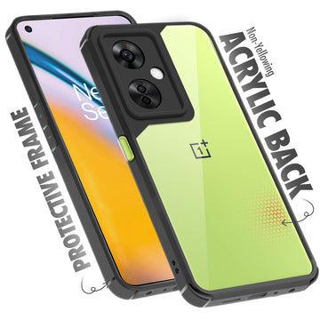 Silicone Frame Transparent Hard Back Cover for OnePlus Nord CE 3 Lite 5G