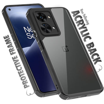 Silicone Frame Transparent Hard Back Cover for OnePlus Nord 2T 5G