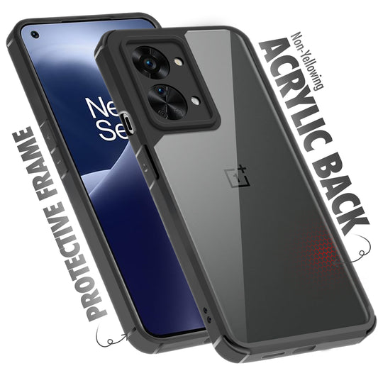 Silicone Frame Transparent Hard Back Cover for OnePlus Nord 2T 5G