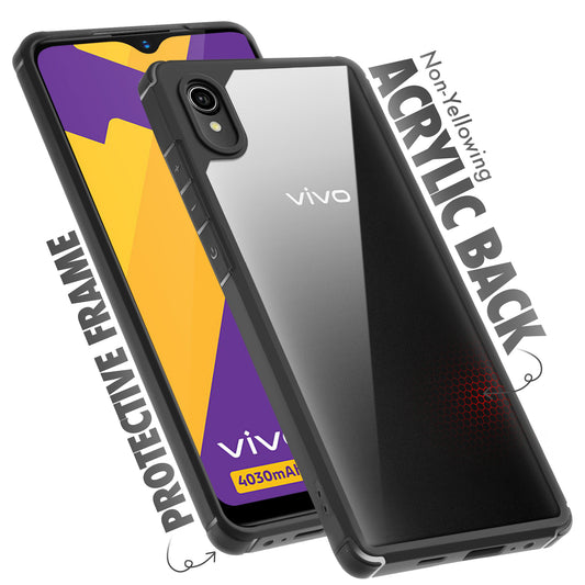 Silicone Frame Transparent Hard Back Cover for Vivo Y90