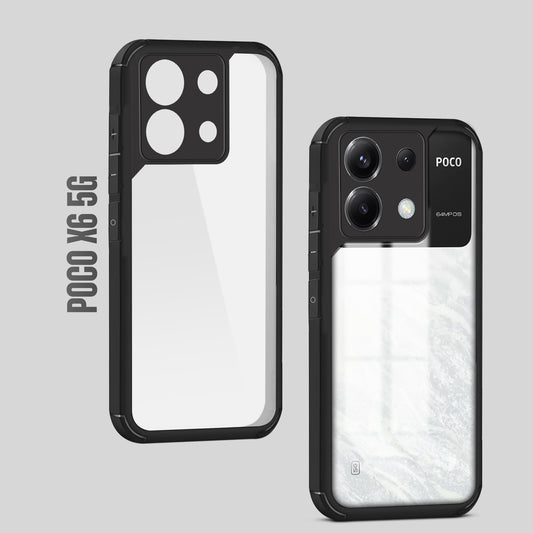 Silicone Border Transparent Back Cover for Poco X6 5G