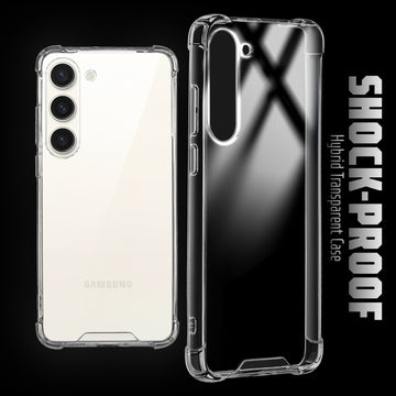 Shockproof Hybrid Transparent Phone Case For Samsung S23 5G with Hard Back and Soft Bumper for Maximum Protection