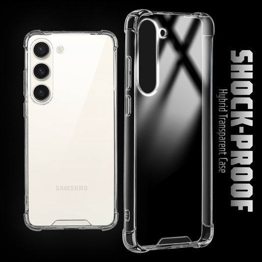Shockproof Hybrid Transparent Phone Case For Samsung S23 5G with Hard Back and Soft Bumper for Maximum Protection