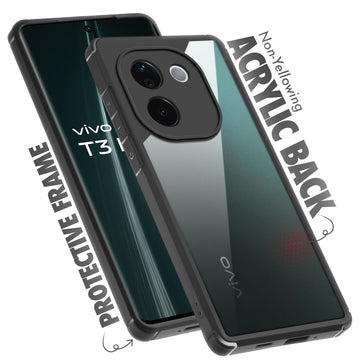 Silicone Border Transparent Back Cover for Vivo T3 Pro 5G