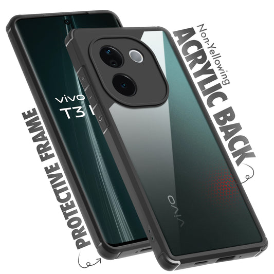 Silicone Border Transparent Back Cover for Vivo T3 Pro 5G