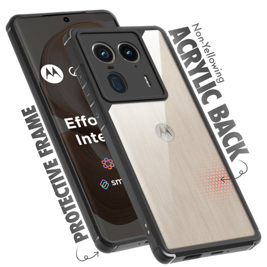 Silicone Border Transparent Back Cover for Motorola Moto Edge 50 Ultra 5G