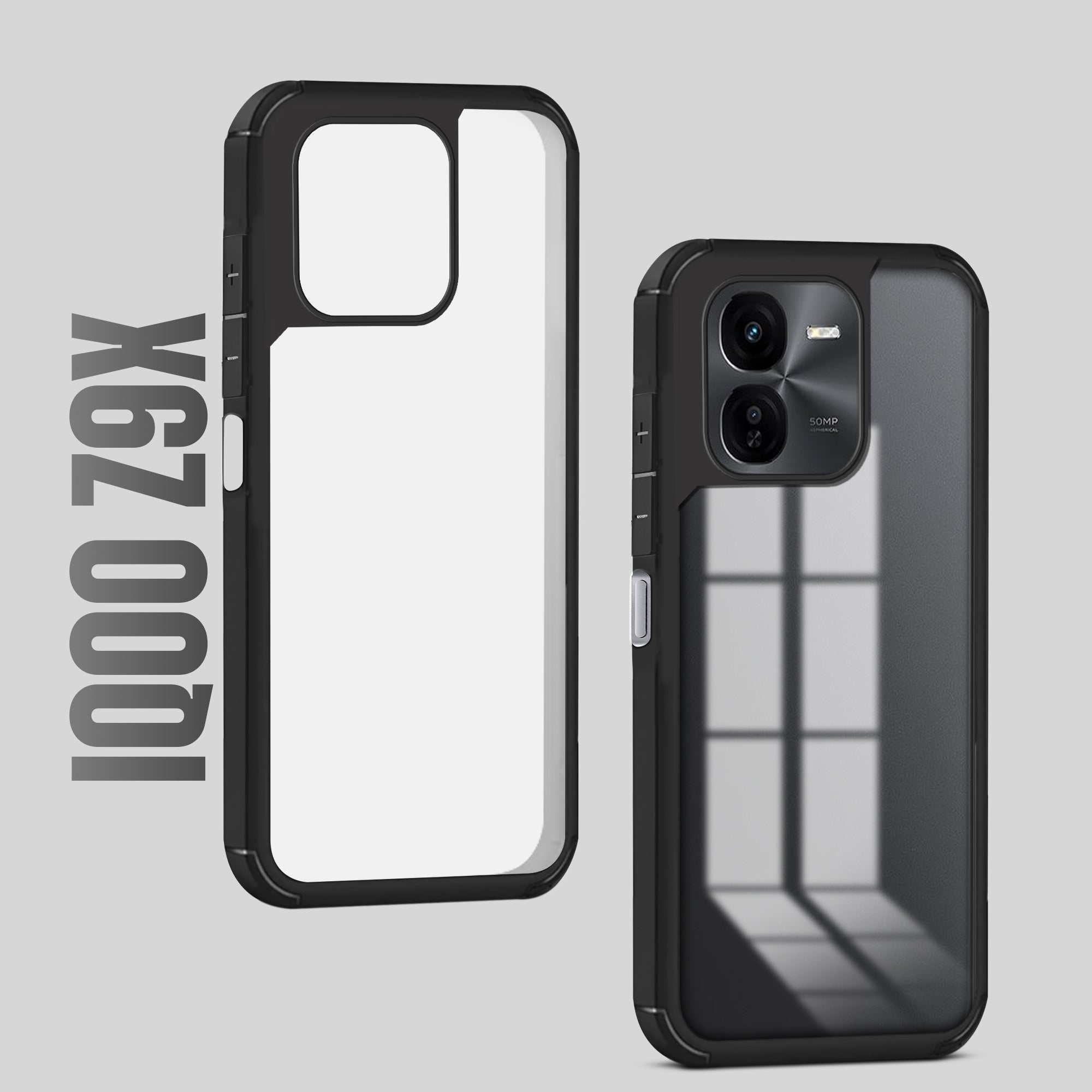 Silicone Border Transparent Back Cover for iQOO Z9x 5G