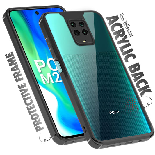 Silicone Frame Transparent Hard Back Cover for Poco M2 Pro