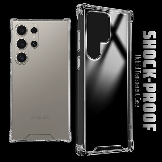 Shockproof Hybrid Transparent Phone Case For Samsung S23 Ultra 5G with Hard Back and Soft Bumper for Maximum Protection