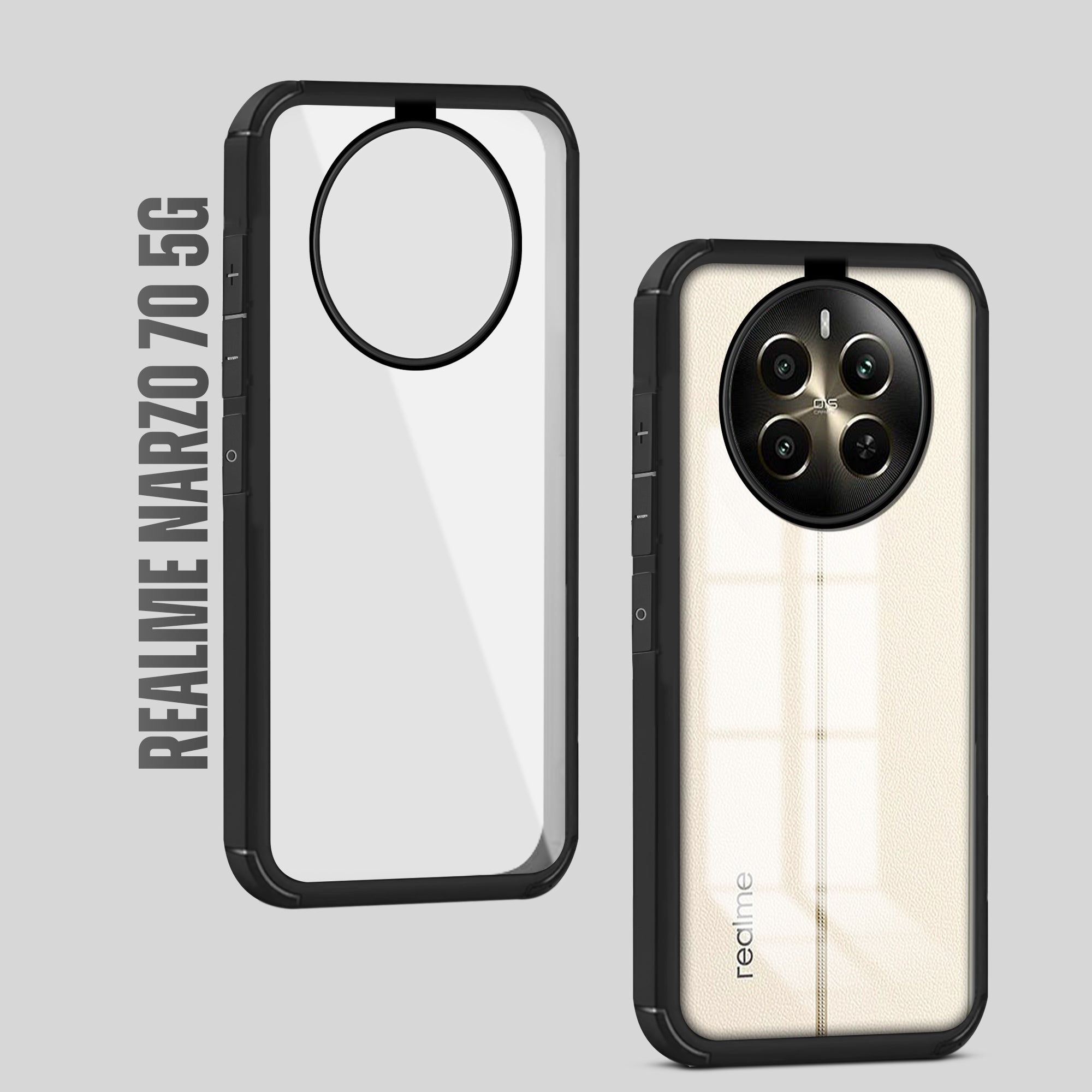 Silicone Border Transparent Back Cover for Realme Narzo 70 5G