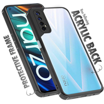 Silicone Border Transparent Back Cover for Realme Narzo 20 Pro