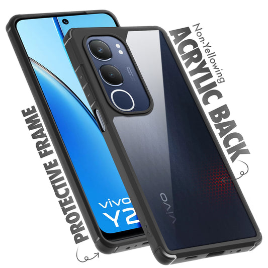 Silicone Border Transparent Back Cover for Vivo Y29 5G