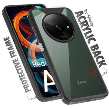 Silicone Frame Transparent Hard Back Cover for Redmi A3 2024