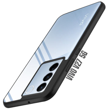 Premium Silicon Soft Framed Case with Clear Back Cover For Vivo V27 5G