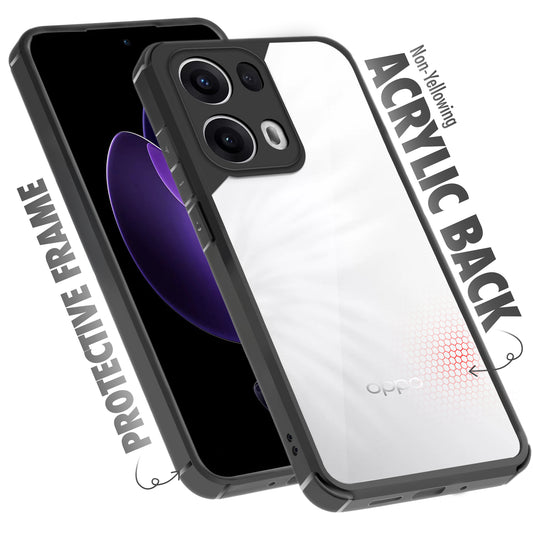 Silicone Border Transparent Back Cover for Oppo Reno 13 Pro 5G