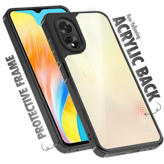 Silicone Frame Transparent Hard Back Cover for Oppo A18