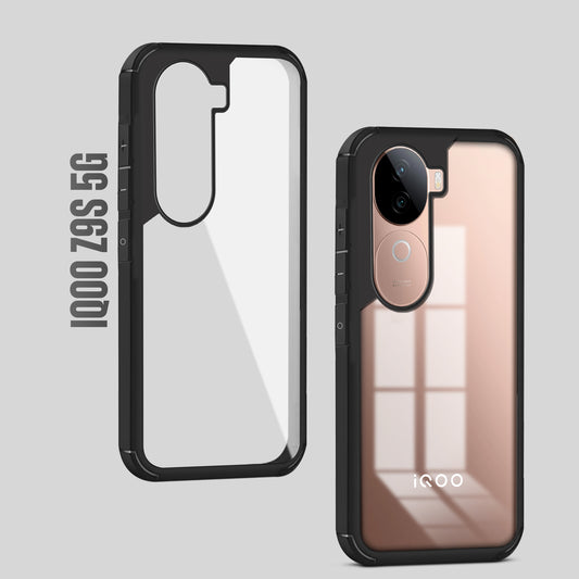 Silicone Border Transparent Back Cover for iQOO Z9s 5G