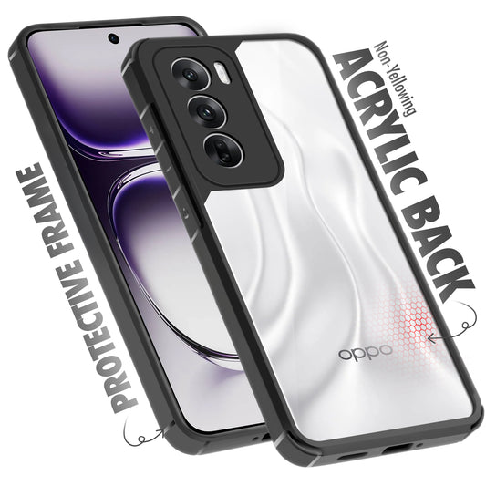 Silicone Border Transparent Back Cover for Oppo Reno 12 5G