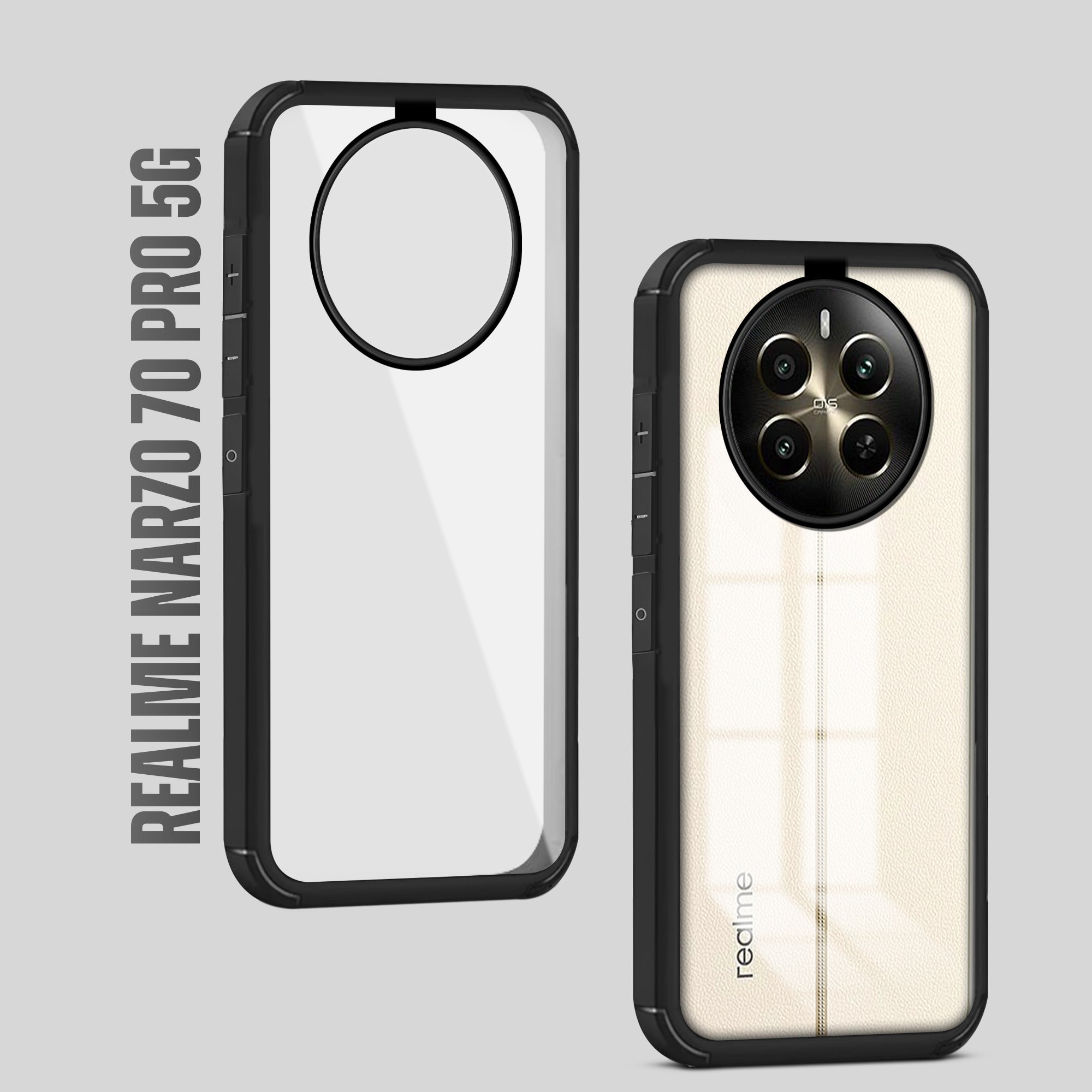 Silicone Border Transparent Back Cover for Realme Narzo 70 Pro 5G