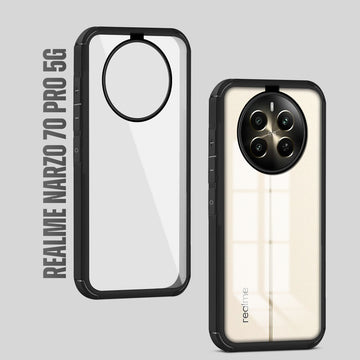 Silicone Border Transparent Back Cover for Realme Narzo 70 Pro 5G