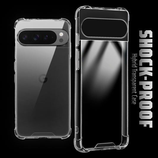 Transparent Shockproof Phone Back Cover Case With Raised Edges For Google Pixel 9 Pro XL