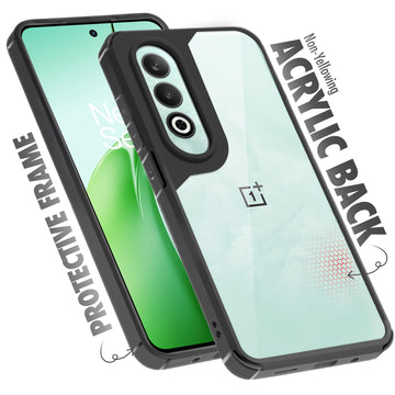 Silicone Frame Transparent Hard Back Cover for OnePlus Nord CE 4 5G