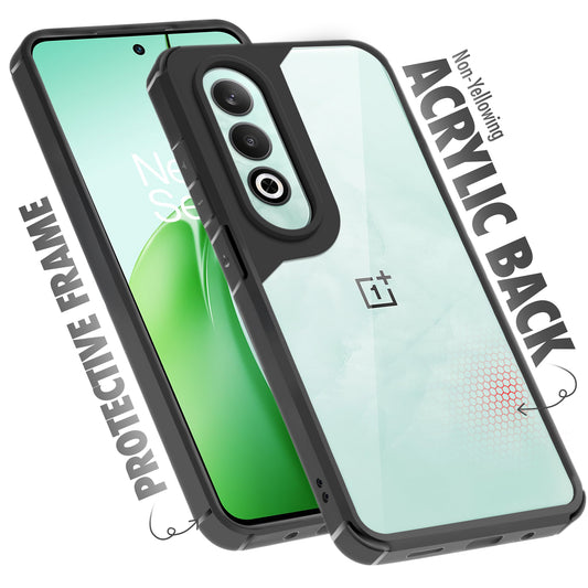 Silicone Frame Transparent Hard Back Cover for OnePlus Nord CE 4 5G