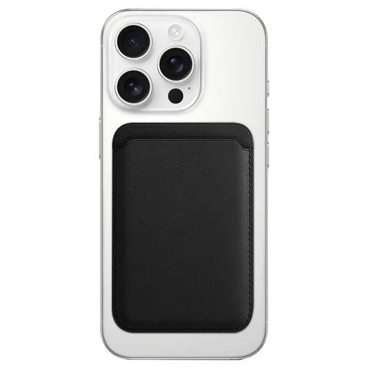 Magnetic Card Leather Wallet Holder Designed for Wireless Charging Support Compatible with Back Case